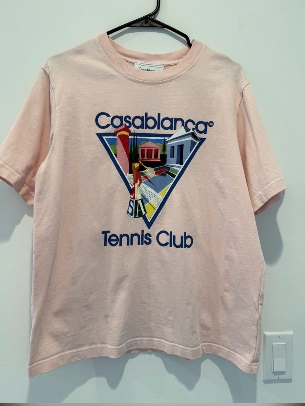 Casablanca Tennis Club Graphic Tee - Light Pink